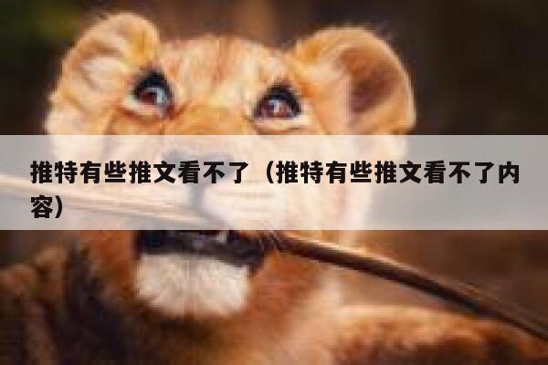 推特有些推文看不了（推特有些推文看不了内容） 第1张