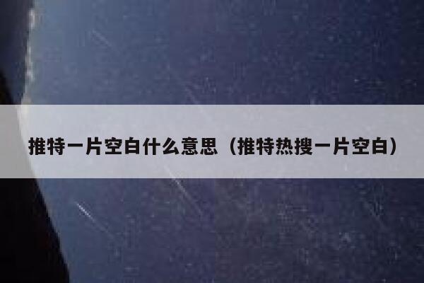 推特一片空白什么意思（推特热搜一片空白） 第1张