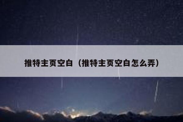 推特主页空白（推特主页空白怎么弄） 第1张