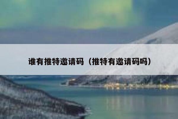 谁有推特邀请码（推特有邀请码吗） 第1张