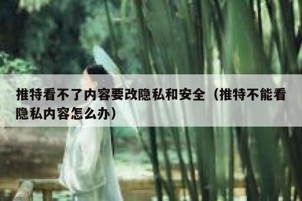 推特看不了内容要改隐私和安全（推特不能看隐私内容怎么办） 第1张