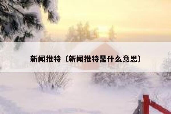 新闻推特（新闻推特是什么意思） 第1张