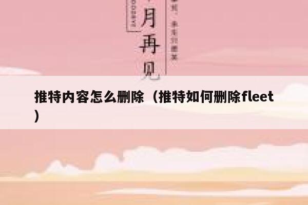 推特内容怎么删除（推特如何删除fleet） 第1张
