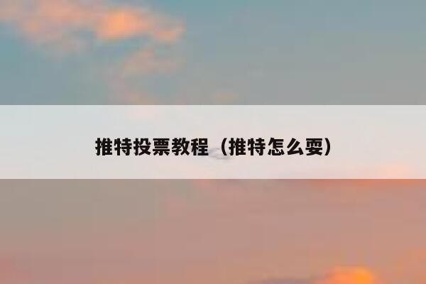 推特投票教程（推特怎么耍） 第1张