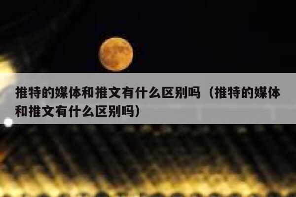 推特的媒体和推文有什么区别吗（推特的媒体和推文有什么区别吗） 第1张