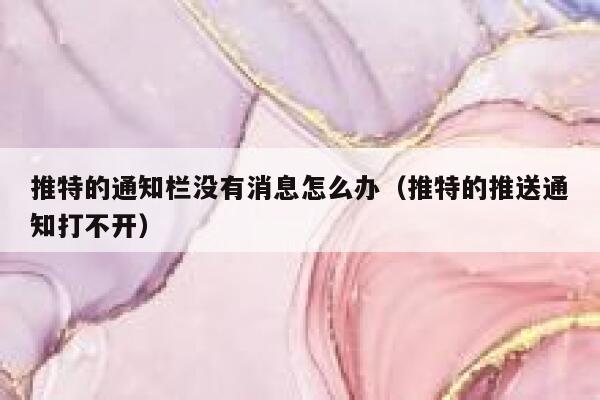 推特的通知栏没有消息怎么办（推特的推送通知打不开） 第1张