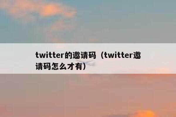 twitter的邀请码（twitter邀请码怎么才有） 第1张