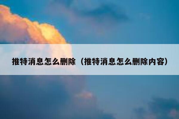 推特消息怎么删除（推特消息怎么删除内容） 第1张