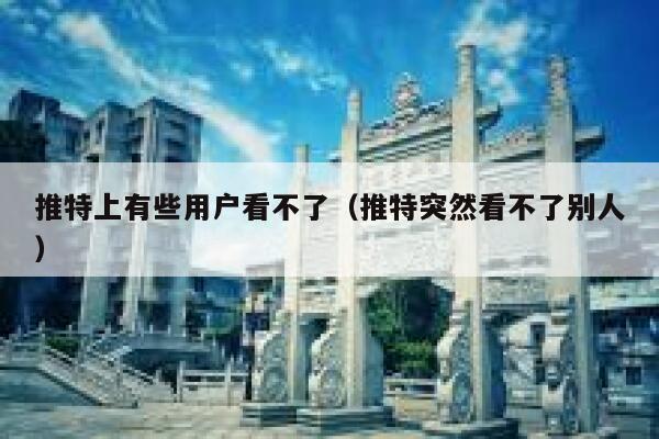 推特上有些用户看不了（推特突然看不了别人） 第1张