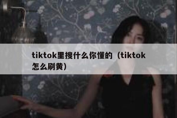 tiktok里搜什么你懂的（tiktok怎么刷黄） 第1张