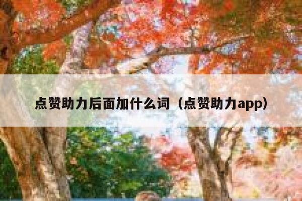 点赞助力后面加什么词（点赞助力app） 第1张