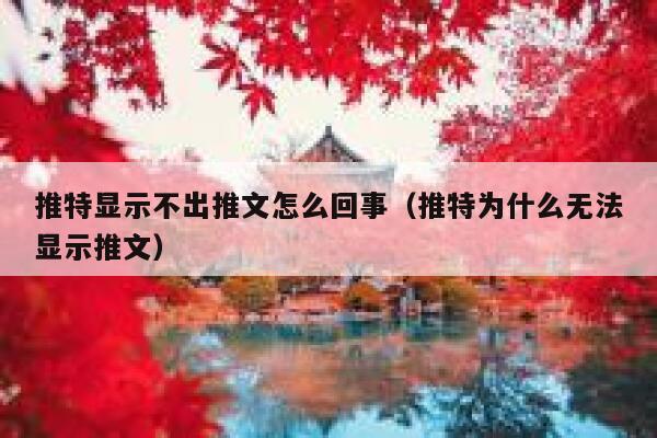 推特显示不出推文怎么回事（推特为什么无法显示推文） 第1张