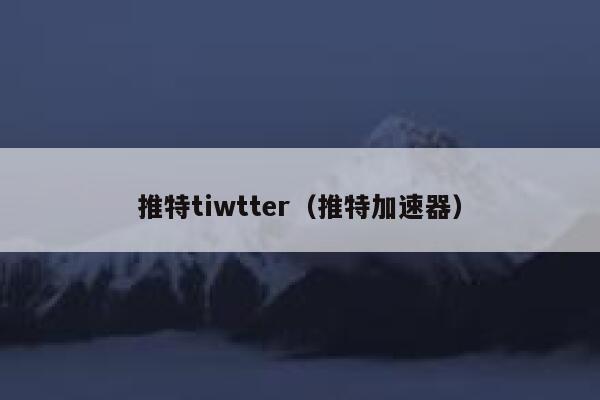 推特tiwtter（推特加速器） 第1张
