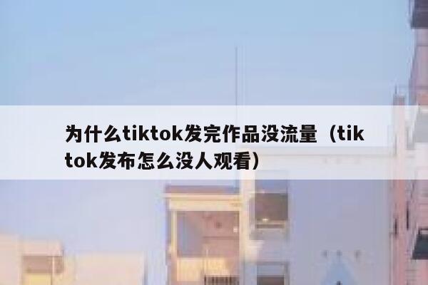 为什么tiktok发完作品没流量（tiktok发布怎么没人观看） 第1张