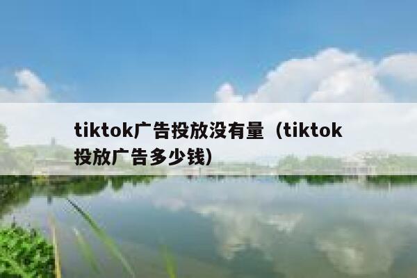 tiktok广告投放没有量（tiktok投放广告多少钱） 第1张