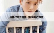 推特打不开页面（推特咋打不开）