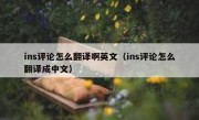 ins评论怎么翻译啊英文（ins评论怎么翻译成中文）