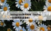 instagram如何吸粉（instagram如何快速涨粉）
