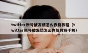 twitter账号被冻结怎么恢复教程（twitter账号被冻结怎么恢复教程手机）