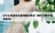 打什么电话可以查询限行情况（限行打哪个电话查询）