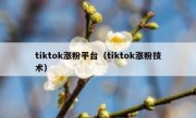 tiktok涨粉平台（tiktok涨粉技术）