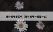 推特账号要买吗（推特账号一般是什么）