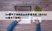 ins看不了视频怎么办苹果手机（为什么ins看不了视频）