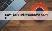 包含ins怎么可以看到浏览量的数据呢的词条