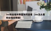 ins粉丝增长数量如何查看（ins怎么看粉丝增长明细）
