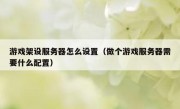 游戏架设服务器怎么设置（做个游戏服务器需要什么配置）