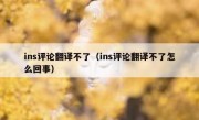 ins评论翻译不了（ins评论翻译不了怎么回事）