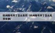 杭州限号开了怎么处罚（杭州限号开了怎么处罚车辆）