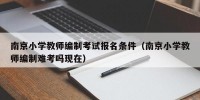 南京小学教师编制考试报名条件（南京小学教师编制难考吗现在）