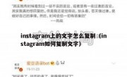 instagram上的文字怎么复制（instagram如何复制文字）