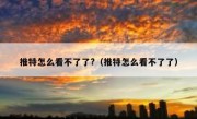 推特怎么看不了了?（推特怎么看不了了）