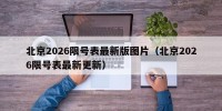 北京2026限号表最新版图片（北京2026限号表最新更新）