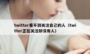 twitter看不到关注自己的人（twitter正在关注却没有人）