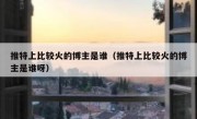 推特上比较火的博主是谁（推特上比较火的博主是谁呀）