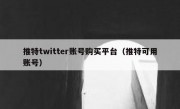 推特twitter账号购买平台（推特可用账号）