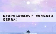 抖音评论怎么写赞美的句子（怎样在抖音里评论里赞美人!）