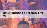 非浙a杭州限行被拍怎么处罚（非浙A限行处罚）
