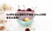 ins评论怎么复制文字链接（ins上的回复怎么复制）