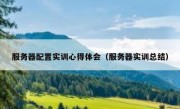 服务器配置实训心得体会（服务器实训总结）