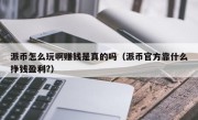 派币怎么玩啊赚钱是真的吗（派币官方靠什么挣钱盈利?）