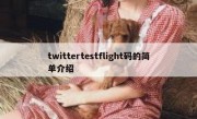 twittertestflight码的简单介绍