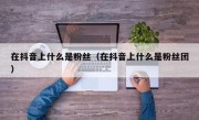 在抖音上什么是粉丝（在抖音上什么是粉丝团）