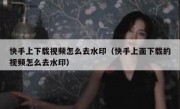 快手上下载视频怎么去水印（快手上面下载的视频怎么去水印）