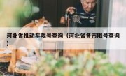 河北省机动车限号查询（河北省各市限号查询）