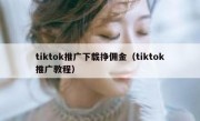 tiktok推广下载挣佣金（tiktok推广教程）