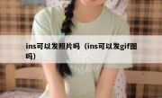 ins可以发照片吗（ins可以发gif图吗）